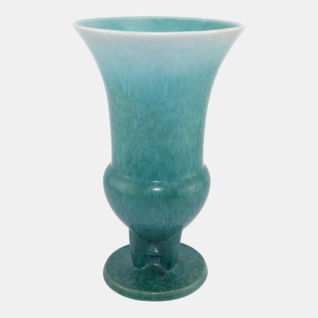 Roseville Rozane Patterns Blue 1941 Vintage Art Deco Pottery Ceramic Vase 9-10 - Just Art Pottery