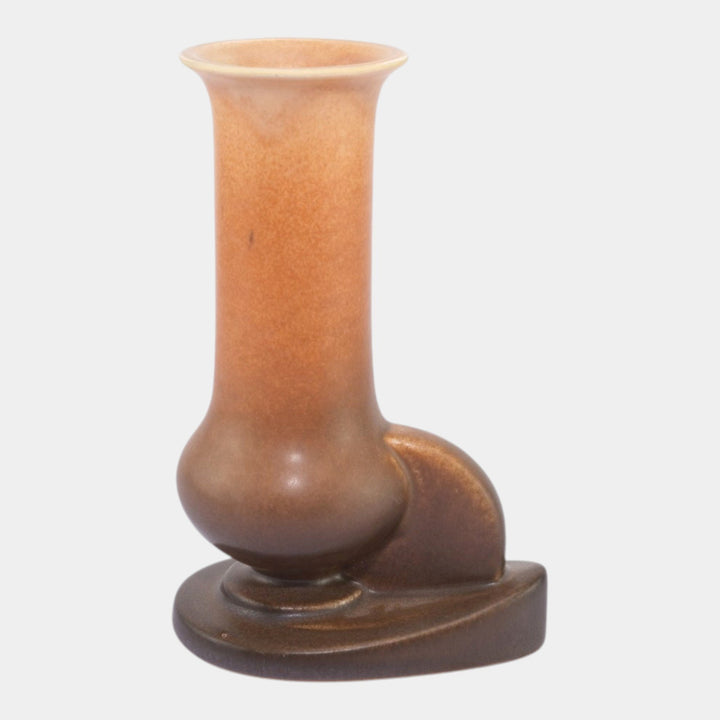 Roseville Rozane Patterns Brown 1941 Vintage Art Pottery Ceramic Vase 2-6 - Just Art Pottery