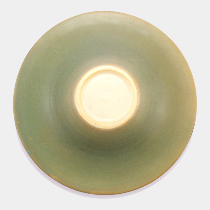 Roseville Jonquil 1931 Vintage Arts And Crafts Ceramic Flower Frog Bowl 98-10 - Just Art Pottery