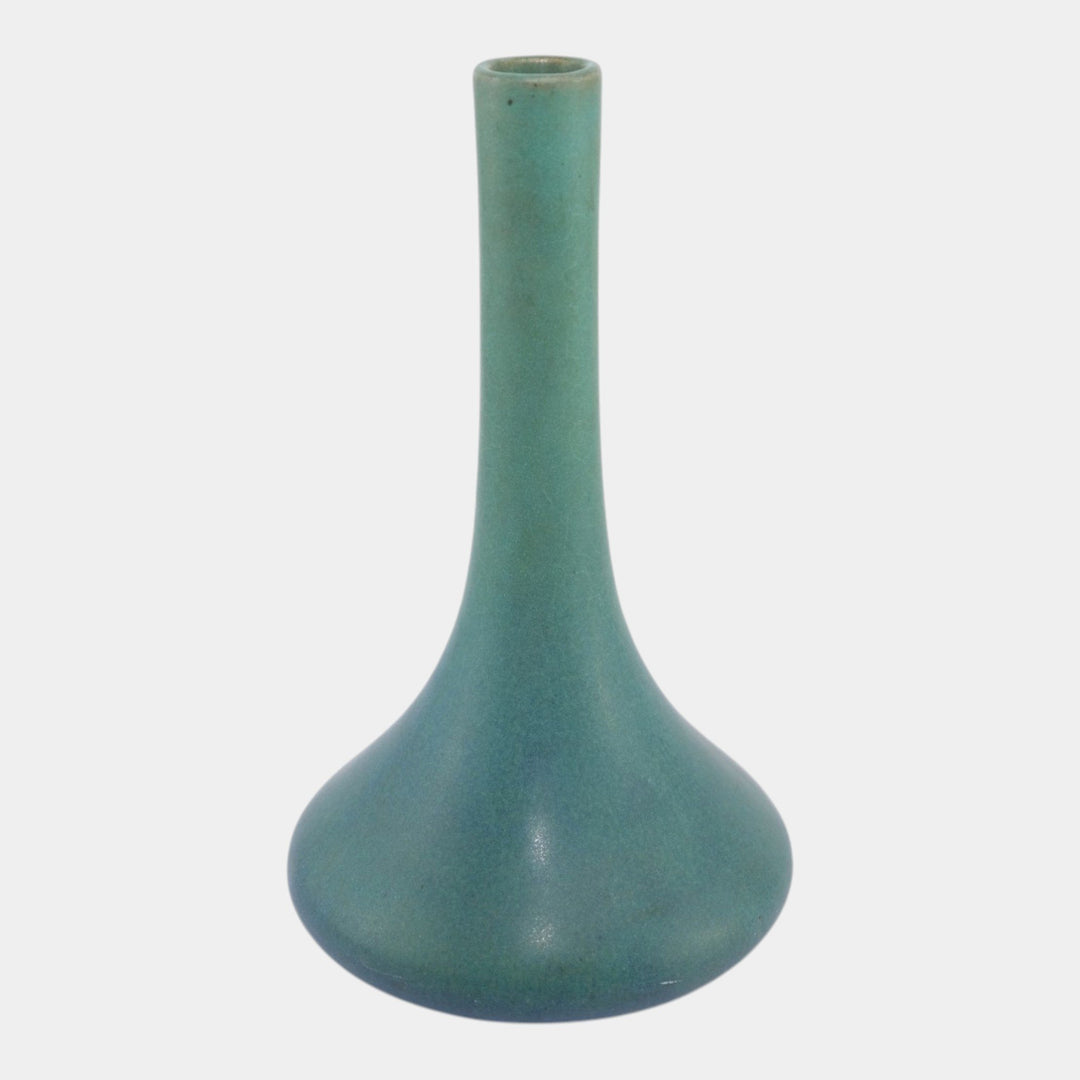 Van Briggle 1916 Arts And Crafts Pottery Blue Green Ceramic Bud Vase 418 - Just Art Pottery
