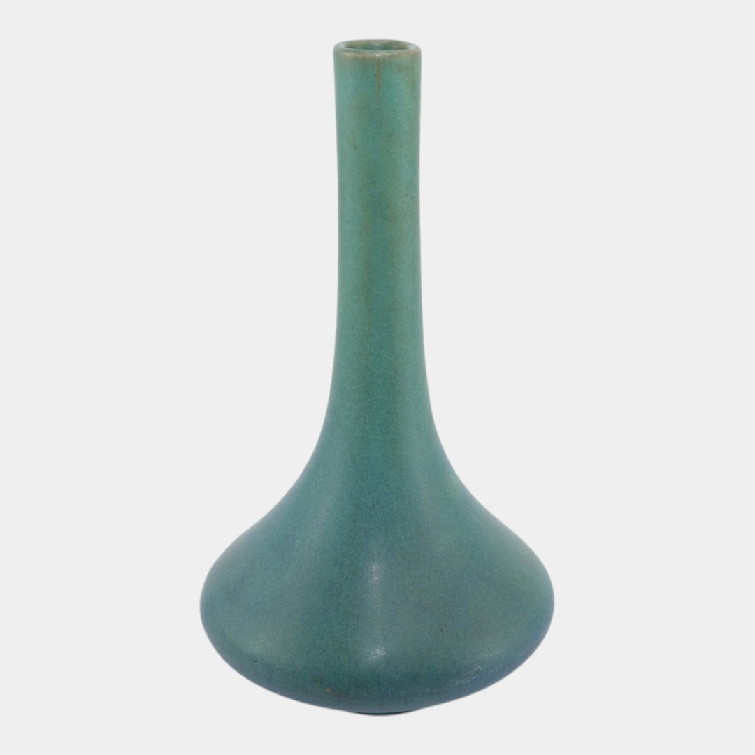 Van Briggle 1916 Arts And Crafts Pottery Blue Green Ceramic Bud Vase 418 - Just Art Pottery