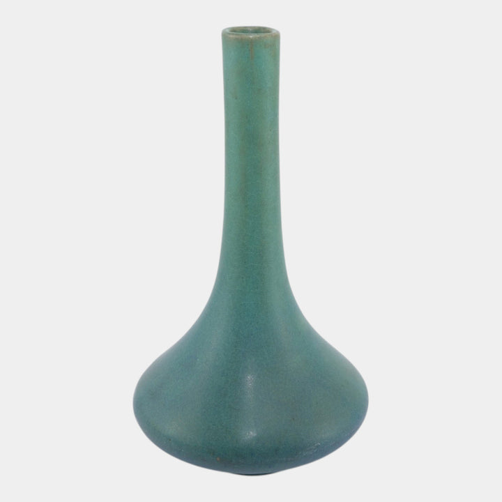 Van Briggle 1916 Arts And Crafts Pottery Blue Green Ceramic Bud Vase 418 - Just Art Pottery