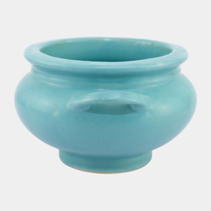 Roseville Rosecraft Colors Turquoise 1917 Pottery Ceramic Jardiniere 550-4 - Just Art Pottery