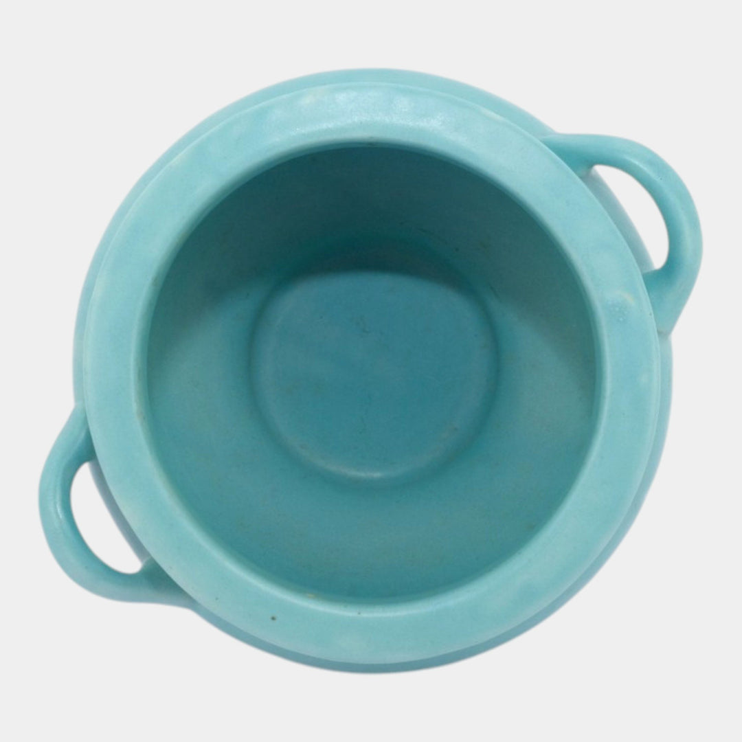 Roseville Rosecraft Colors Turquoise 1917 Pottery Ceramic Jardiniere 550-4 - Just Art Pottery