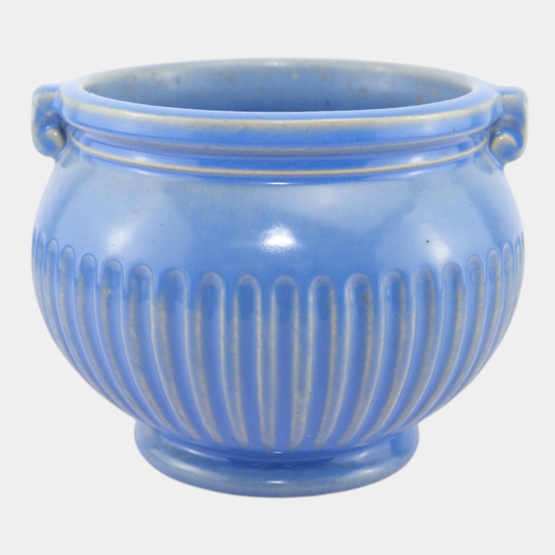 Roseville Rosecraft Colors Blue 1917 Art Deco Pottery Jardiniere Planter 625-5 - Just Art Pottery