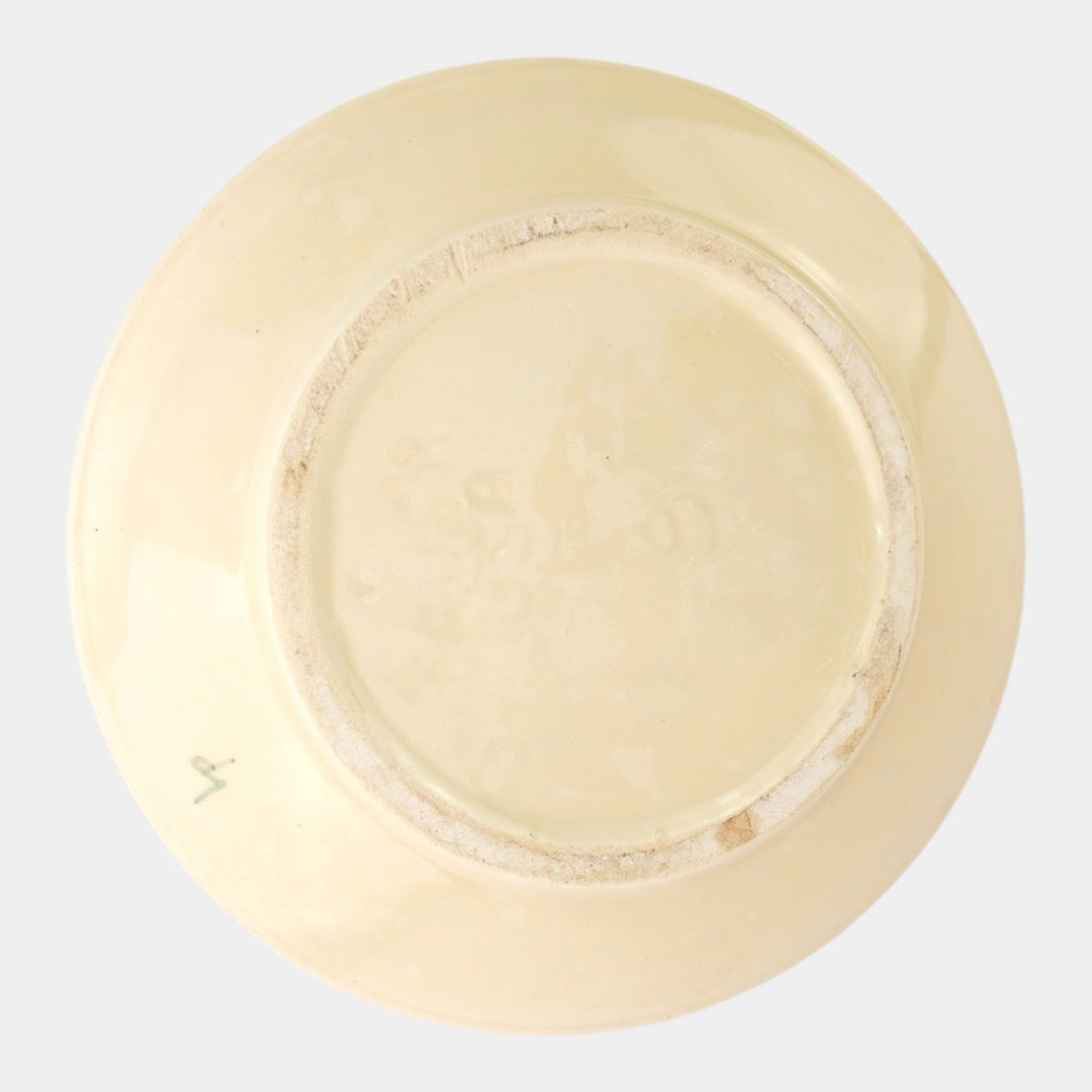 Brush McCoy Green Banded Artware Collection Yellow Flower Decorated Ceramic Bowl - Just Art Pottery