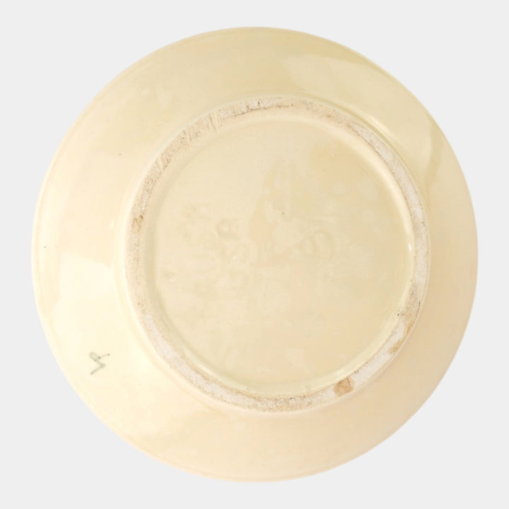 Brush McCoy Green Banded Artware Collection Yellow Flower Decorated Ceramic Bowl - Just Art Pottery
