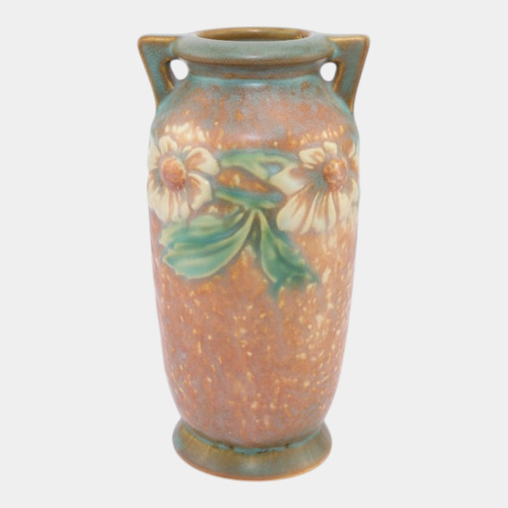 Roseville Dahlrose 1928 Vintage Arts And Crafts Pottery Ceramic Vase 363-6 - Just Art Pottery