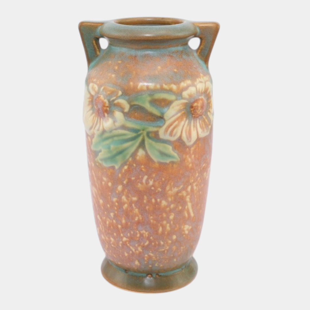 Roseville Dahlrose 1928 Vintage Arts And Crafts Pottery Ceramic Vase 363-6 - Just Art Pottery
