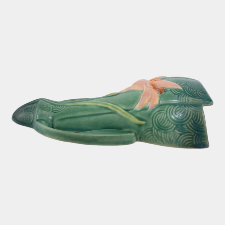Roseville Zephyr Lily Green 1946 Vintage Art Pottery Ceramic Wall Pocket 1297-8 - Just Art Pottery