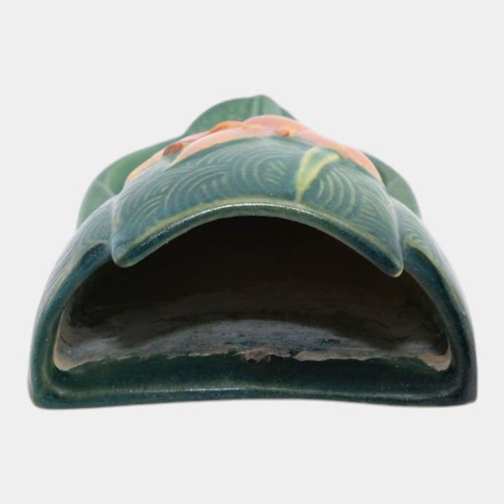 Roseville Zephyr Lily Green 1946 Vintage Art Pottery Ceramic Wall Pocket 1297-8 - Just Art Pottery
