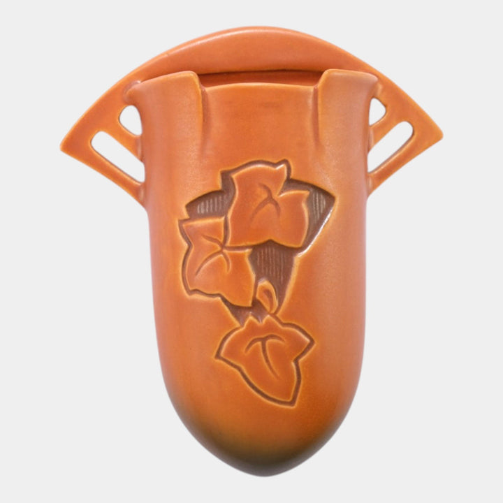Roseville Silhouette Russet 1950 Mid Century Modern Pottery Wall Pocket 766-8 - Just Art Pottery