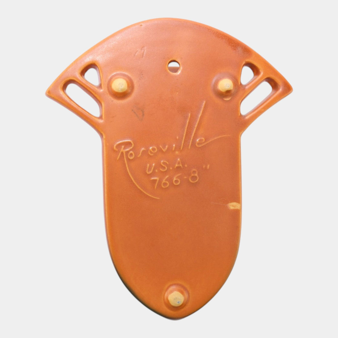 Roseville Silhouette Russet 1950 Mid Century Modern Pottery Wall Pocket 766-8 - Just Art Pottery
