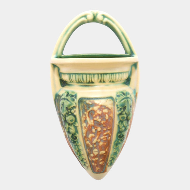 Roseville Florentine II Arts And Crafts Pottery Ceramic Wall Pocket 1238-8 - Just Art Pottery