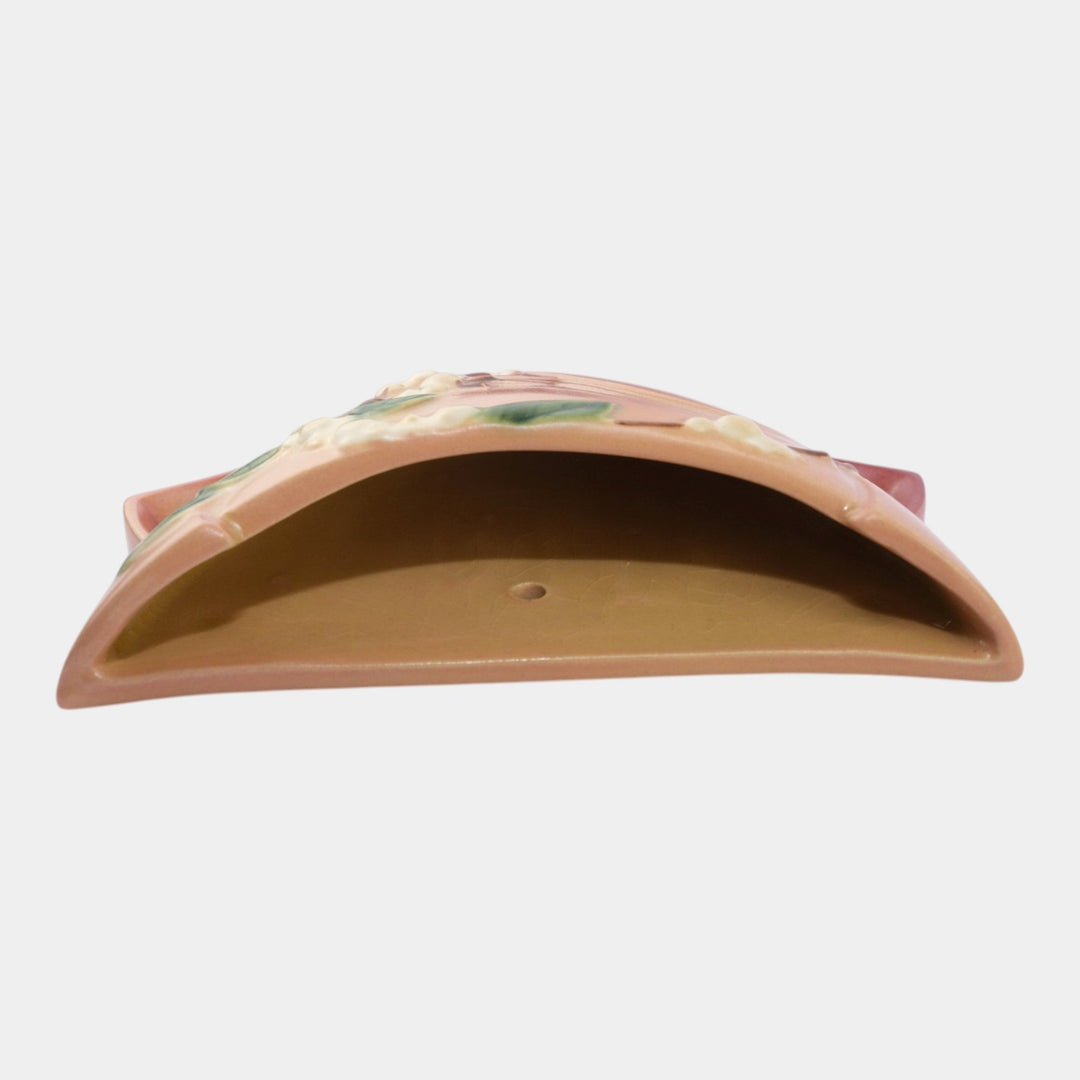 Roseville Snowberry Pink 1947 Mid Century Modern Ceramic Wall Pocket 1WP-8 - Just Art Pottery