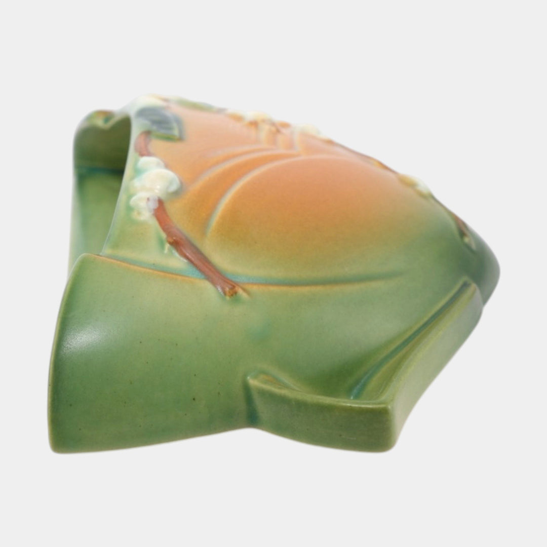 Roseville Snowberry Green 1947 Mid Century Modern Ceramic Wall Pocket 1WP-8 - Just Art Pottery