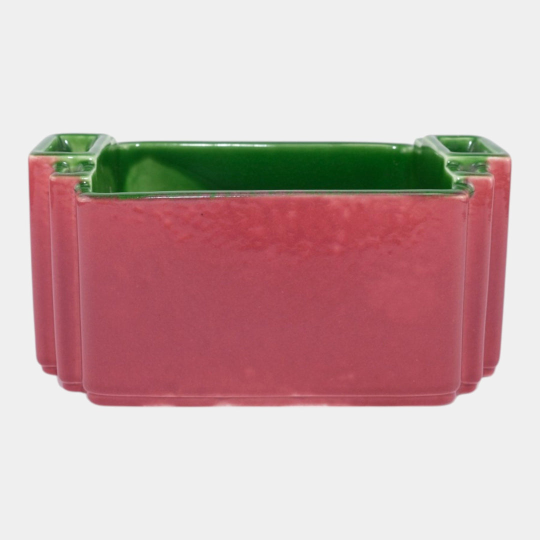 Rookwood 1929 Vintage Arts Deco Pottery Pink Green Ceramic Planter 6135 - Just Art Pottery