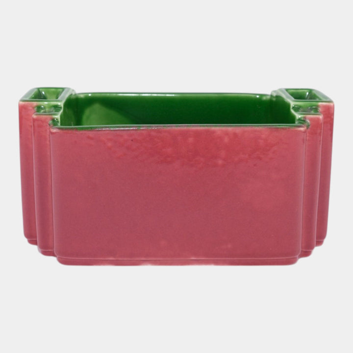 Rookwood 1929 Vintage Arts Deco Pottery Pink Green Ceramic Planter 6135 - Just Art Pottery