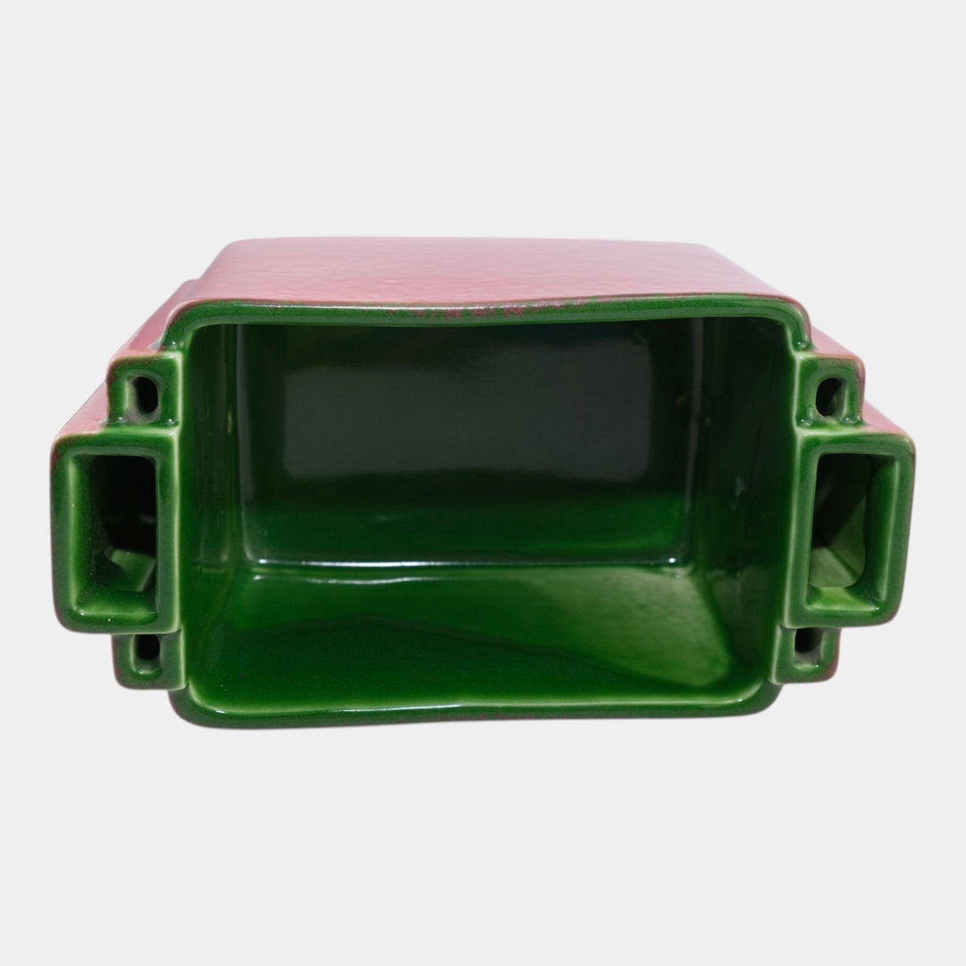 Rookwood 1929 Vintage Arts Deco Pottery Pink Green Ceramic Planter 6135 - Just Art Pottery