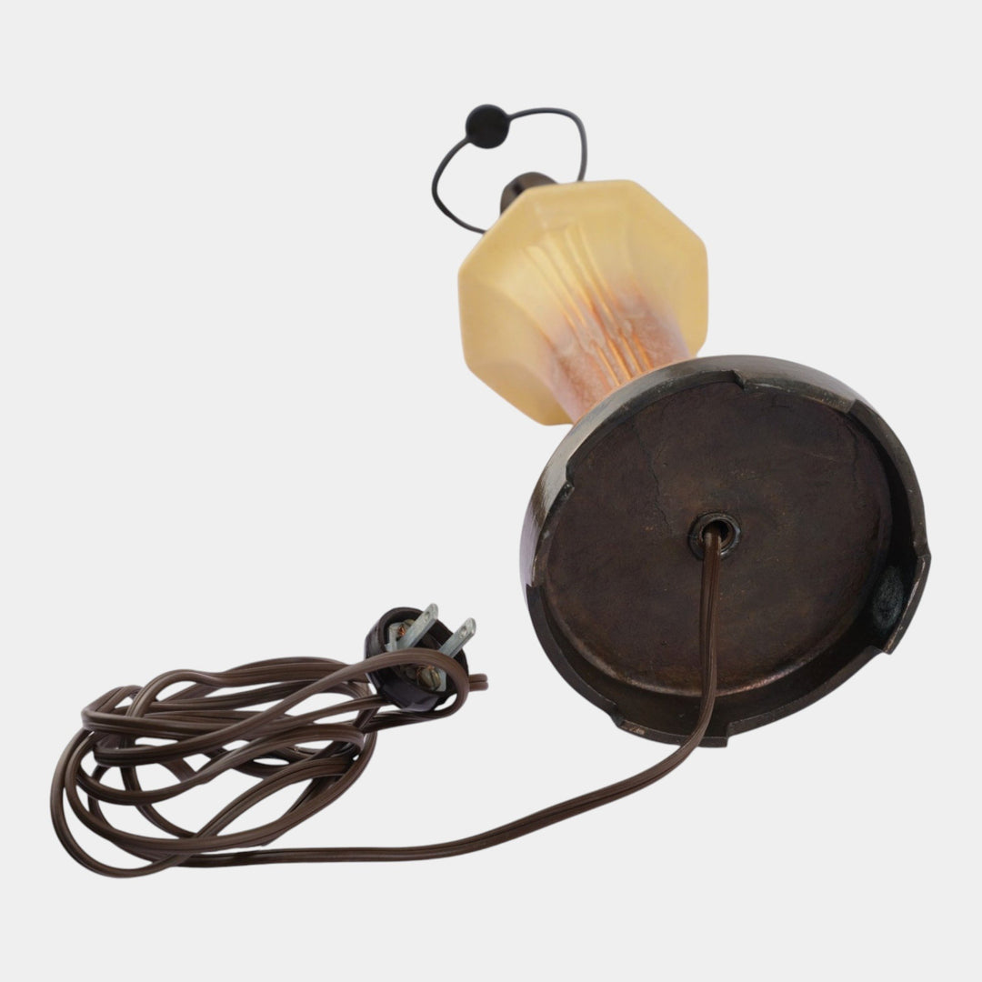 Roseville Russco Orange Gold 1934 Vintage Art Deco Pottery Ceramic Factory Lamp - Just Art Pottery
