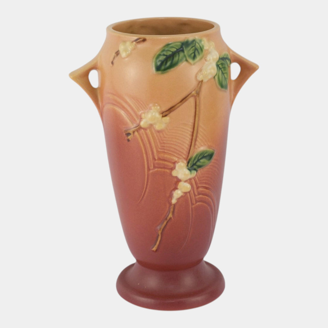 Roseville Snowberry Pink 1947 Mid Century Modern Pottery Ceramic Vase 1V1-10 - Just Art Pottery