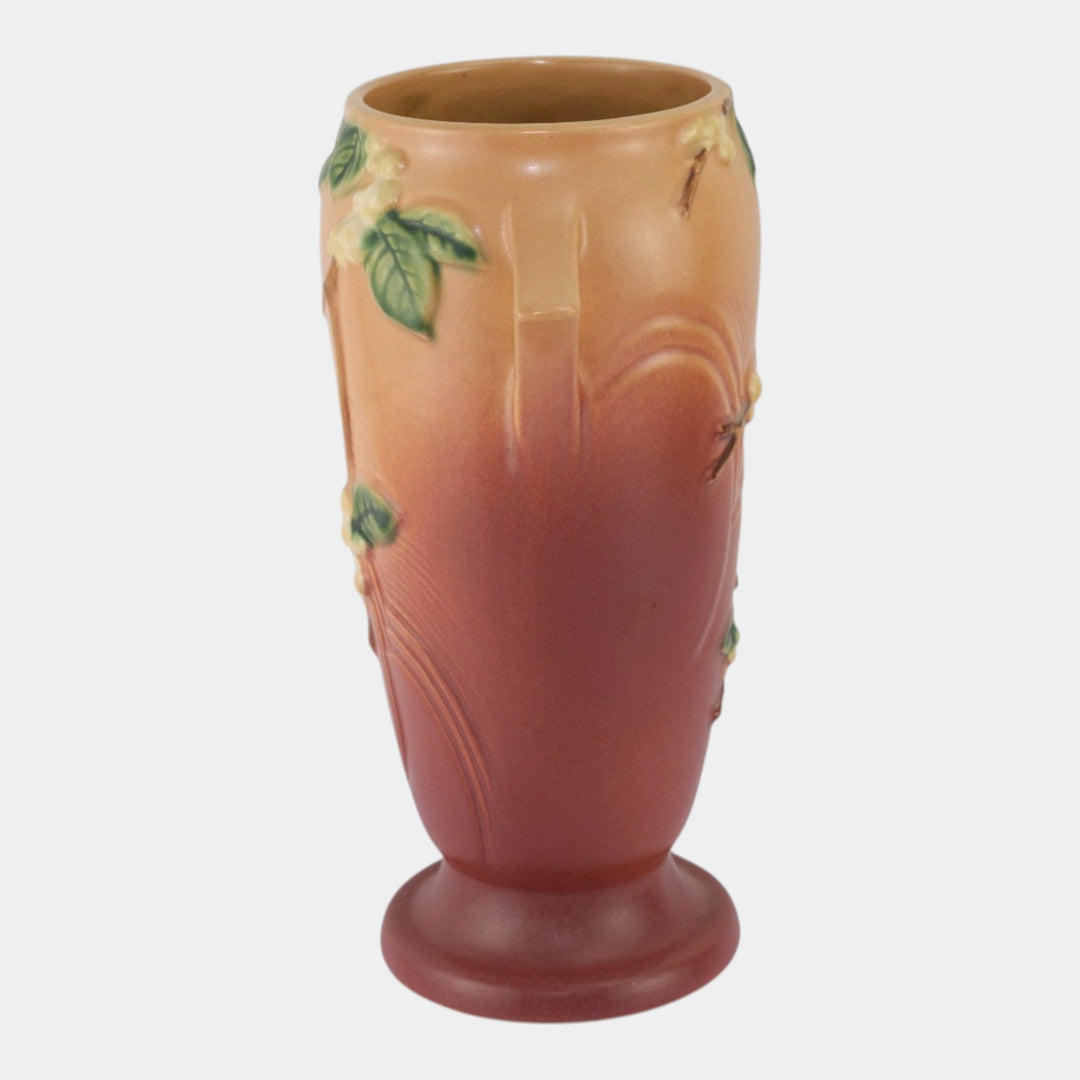 Roseville Snowberry Pink 1947 Mid Century Modern Pottery Ceramic Vase 1V1-10 - Just Art Pottery