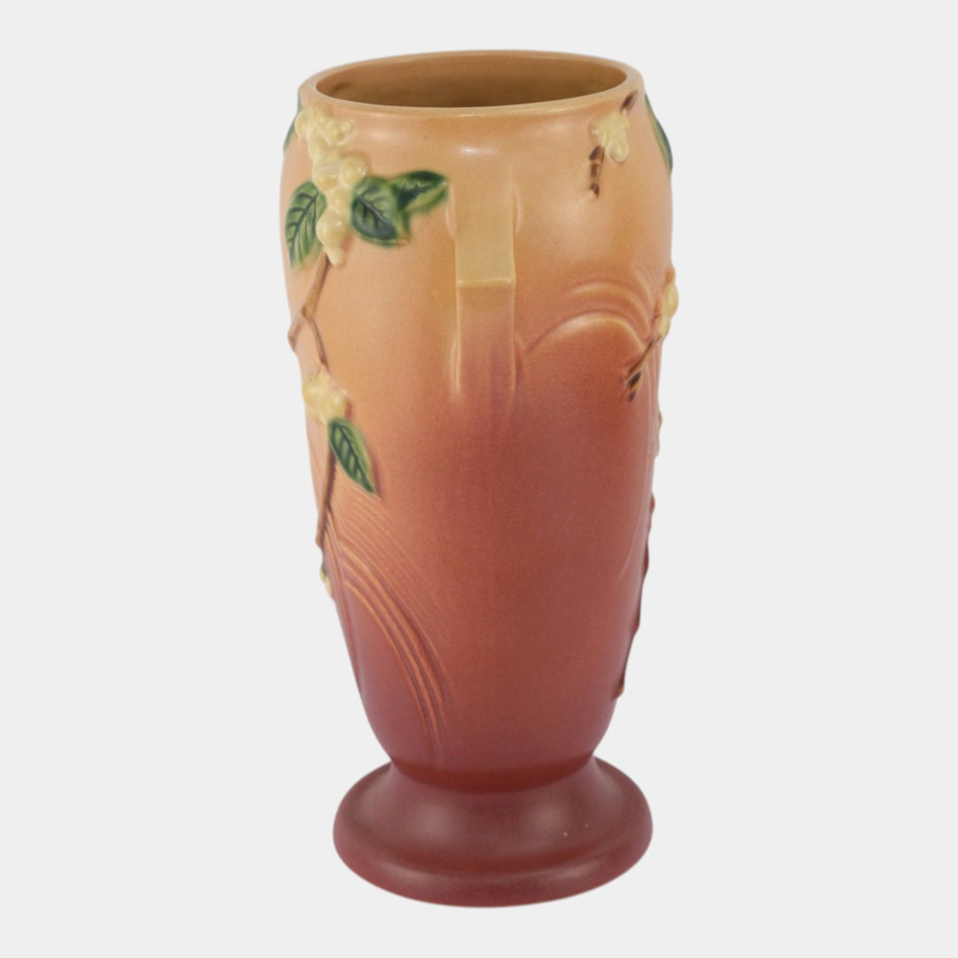 Roseville Snowberry Pink 1947 Mid Century Modern Pottery Ceramic Vase 1V1-10 - Just Art Pottery