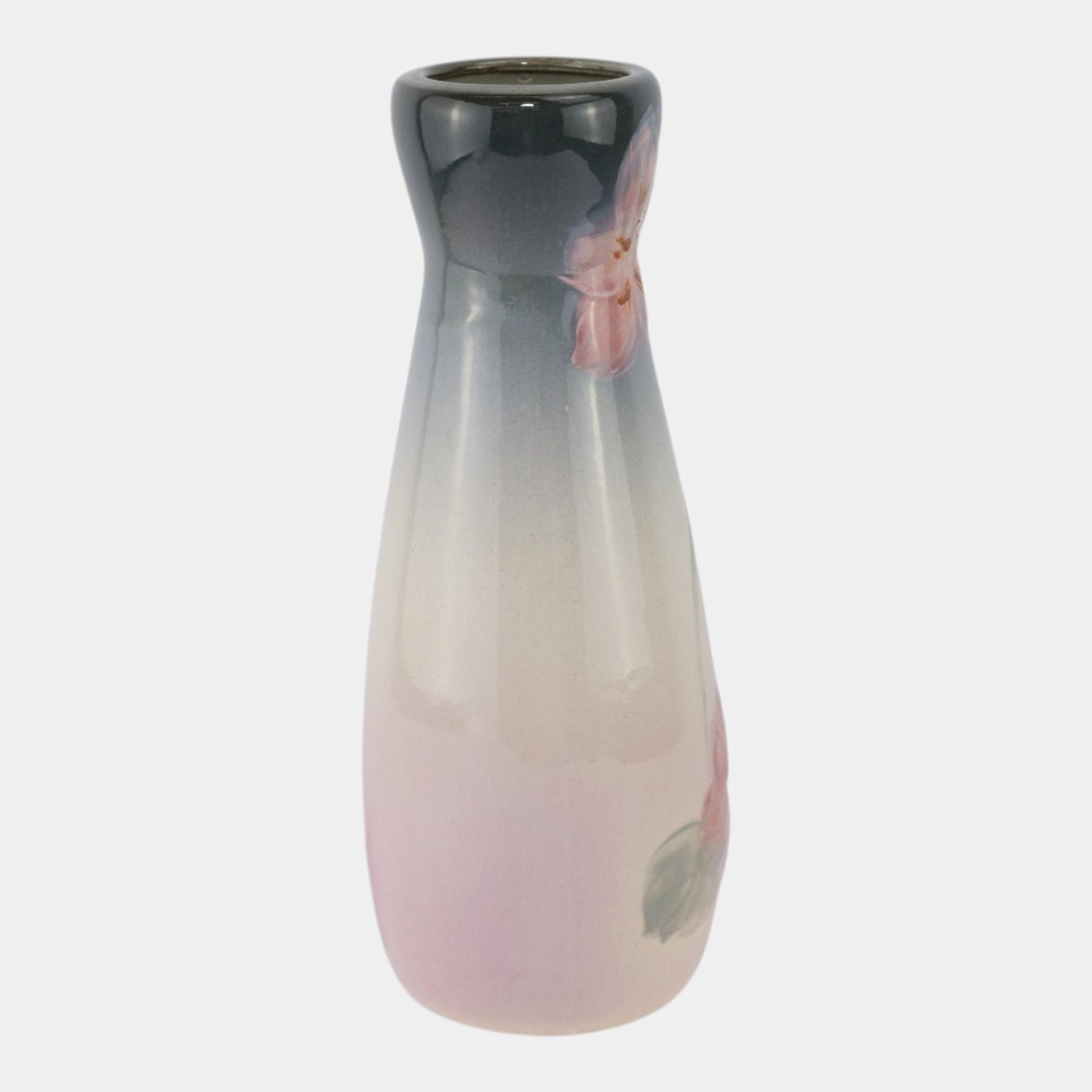 Weller Etna 1906 Vintage Art Pottery Pink Gray Hand Painted Floral