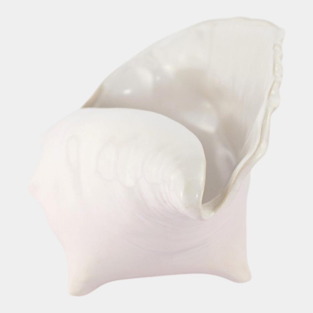 Roseville Rozane Patterns White 1941 Art Pottery Ceramic Shell Planter 410 - Just Art Pottery