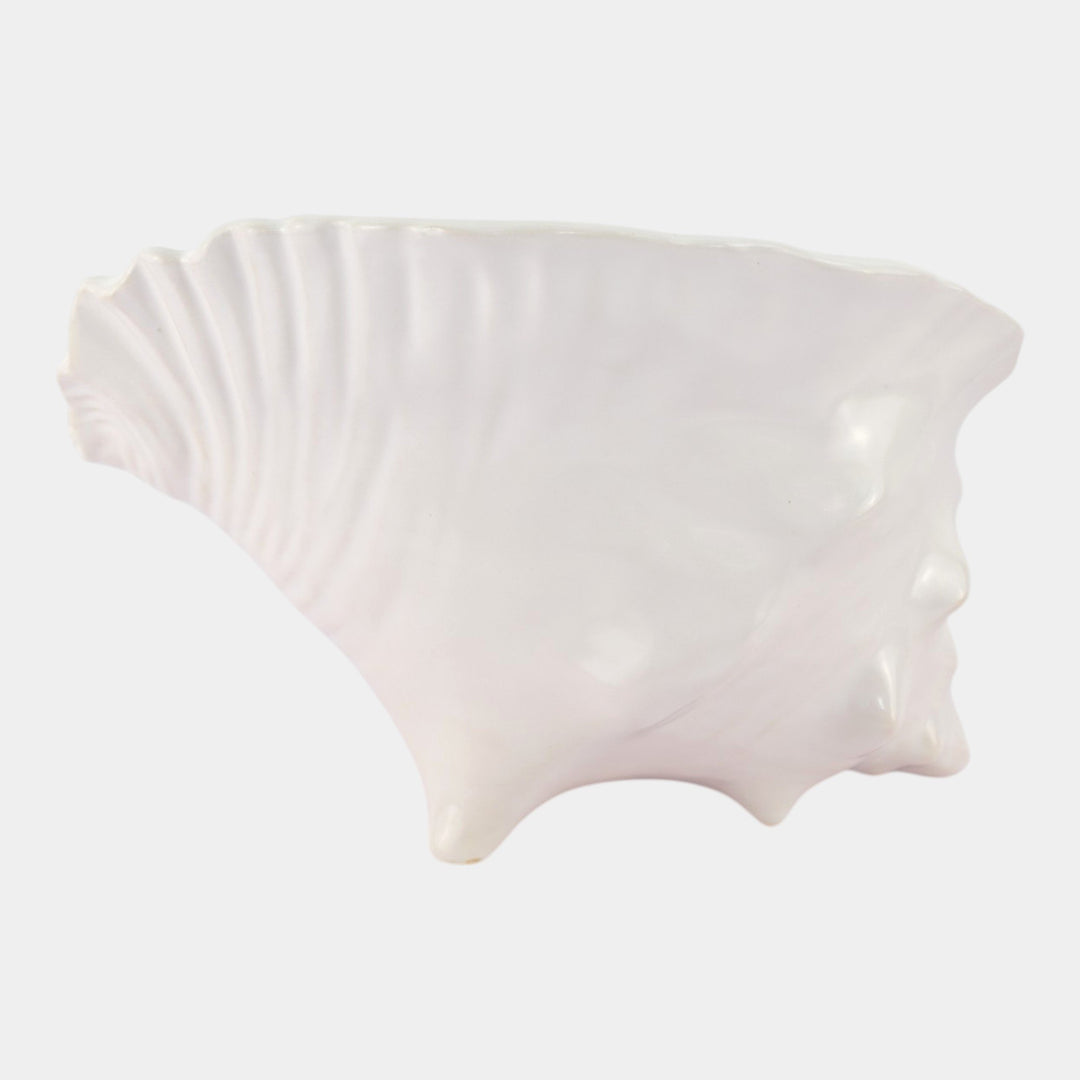 Roseville Rozane Patterns White 1941 Art Pottery Ceramic Shell Planter 410 - Just Art Pottery