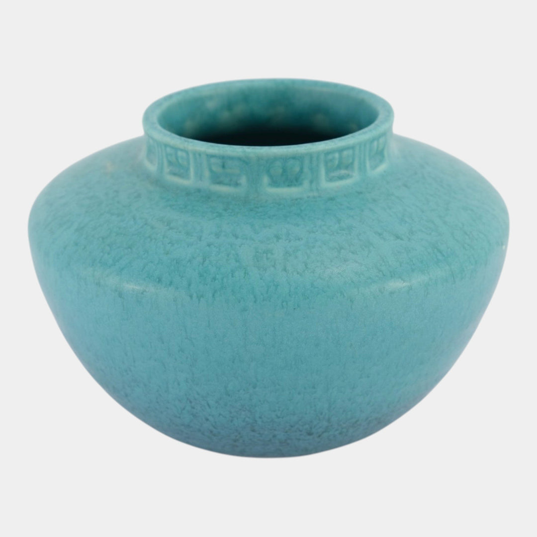 Roseville Tourmaline Turquoise Blue 1933 Art Deco Pottery Ceramic Vase 200-4 - Just Art Pottery