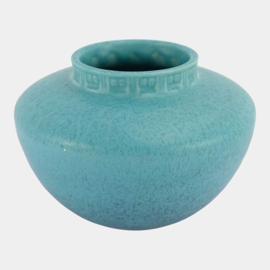 Roseville Tourmaline Turquoise Blue 1933 Art Deco Pottery Ceramic Vase 200-4 - Just Art Pottery