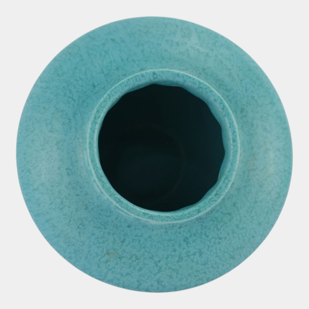 Roseville Tourmaline Turquoise Blue 1933 Art Deco Pottery Ceramic Vase 200-4 - Just Art Pottery