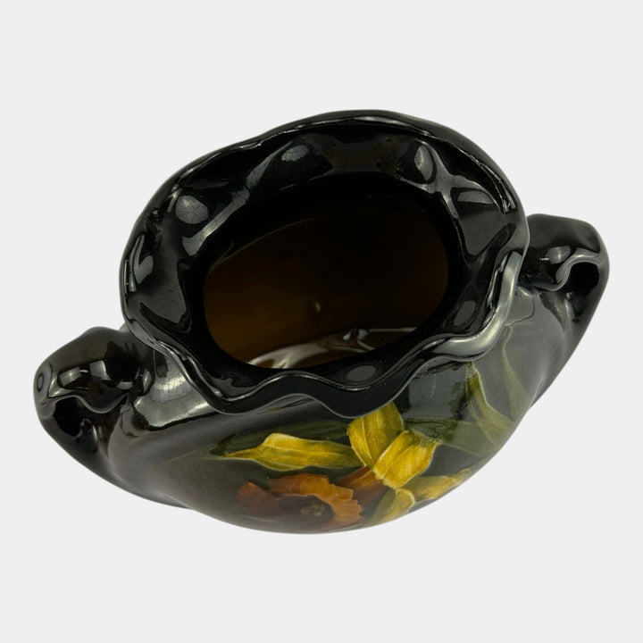 Roseville Rozane Early 1900s Art Pottery Standard Glaze Ruffled Rim Flower Vase - Just Art Pottery