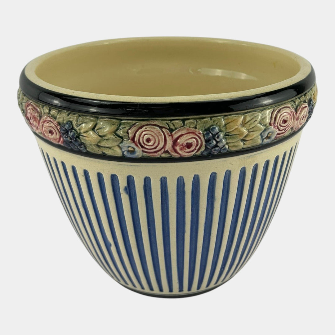 Weller Zona Eldora Chelsea 1920s Vintage Art Pottery Floral Jardiniere Planter - Just Art Pottery