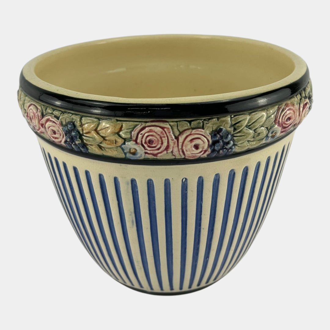 Weller Zona Eldora Chelsea 1920s Vintage Art Pottery Floral Jardiniere Planter - Just Art Pottery