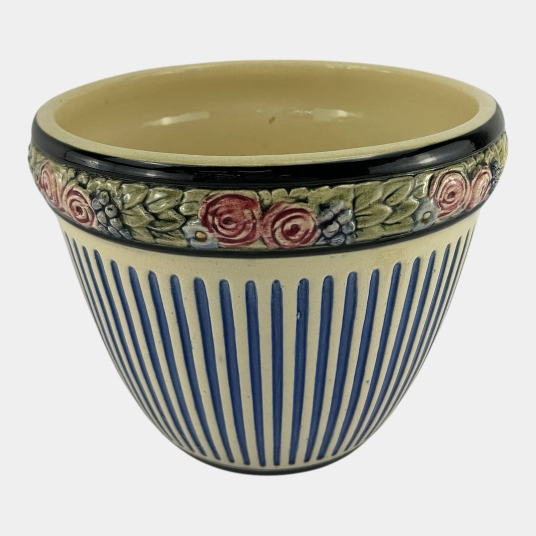 Weller Zona Eldora Chelsea 1920s Vintage Art Pottery Floral Jardiniere Planter - Just Art Pottery