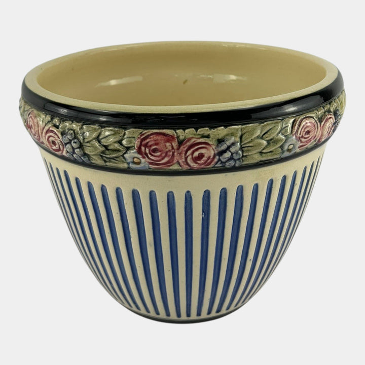 Weller Zona Eldora Chelsea 1920s Vintage Art Pottery Floral Jardiniere Planter - Just Art Pottery