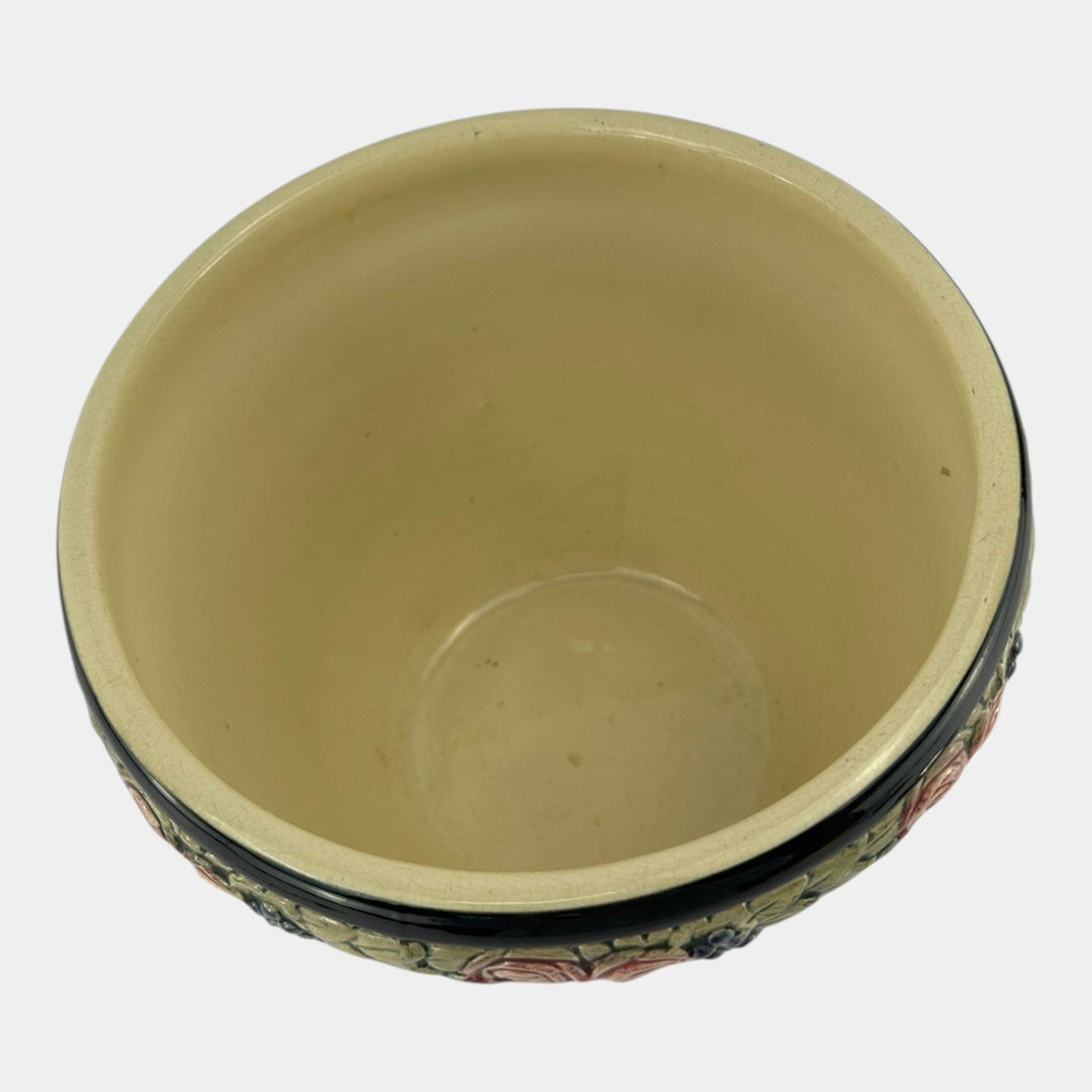 Weller Zona Eldora Chelsea 1920s Vintage Art Pottery Floral Jardiniere Planter - Just Art Pottery