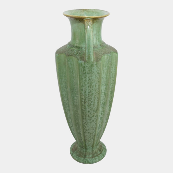 Cowan 1930s Art Deco Pottery Mottled Green Double Handled Factory Lamp Base