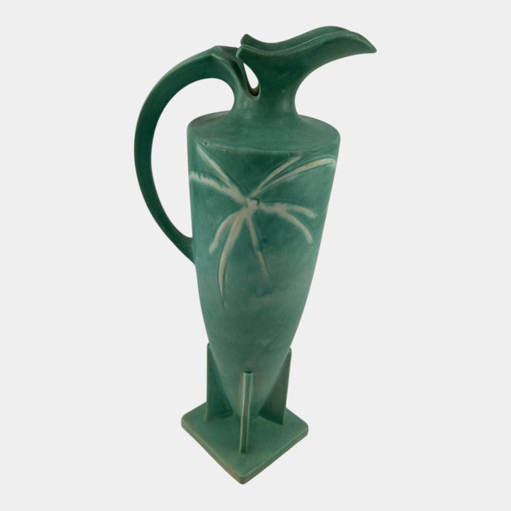 Roseville Dawn Green 1937 Vintage Art Deco Pottery Ceramic Handled Ewer 834-16 - Just Art Pottery