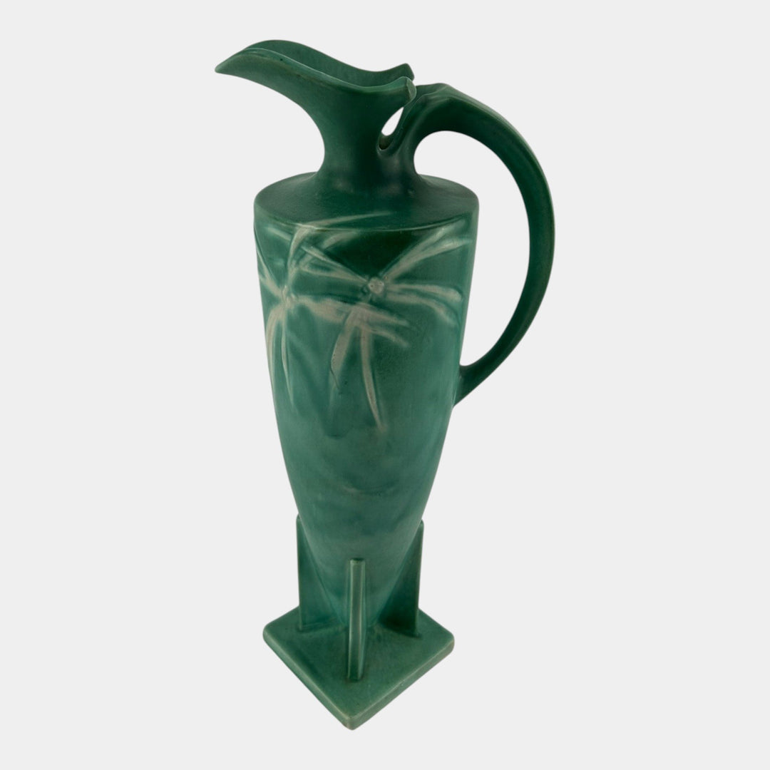 Roseville Dawn Green 1937 Vintage Art Deco Pottery Ceramic Handled Ewer 834-16 - Just Art Pottery