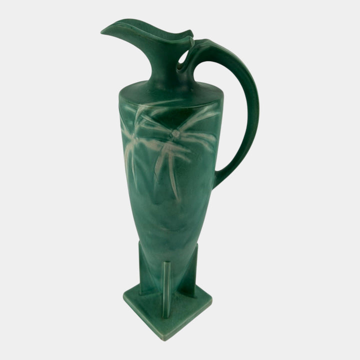 Roseville Dawn Green 1937 Vintage Art Deco Pottery Ceramic Handled Ewer 834-16 - Just Art Pottery