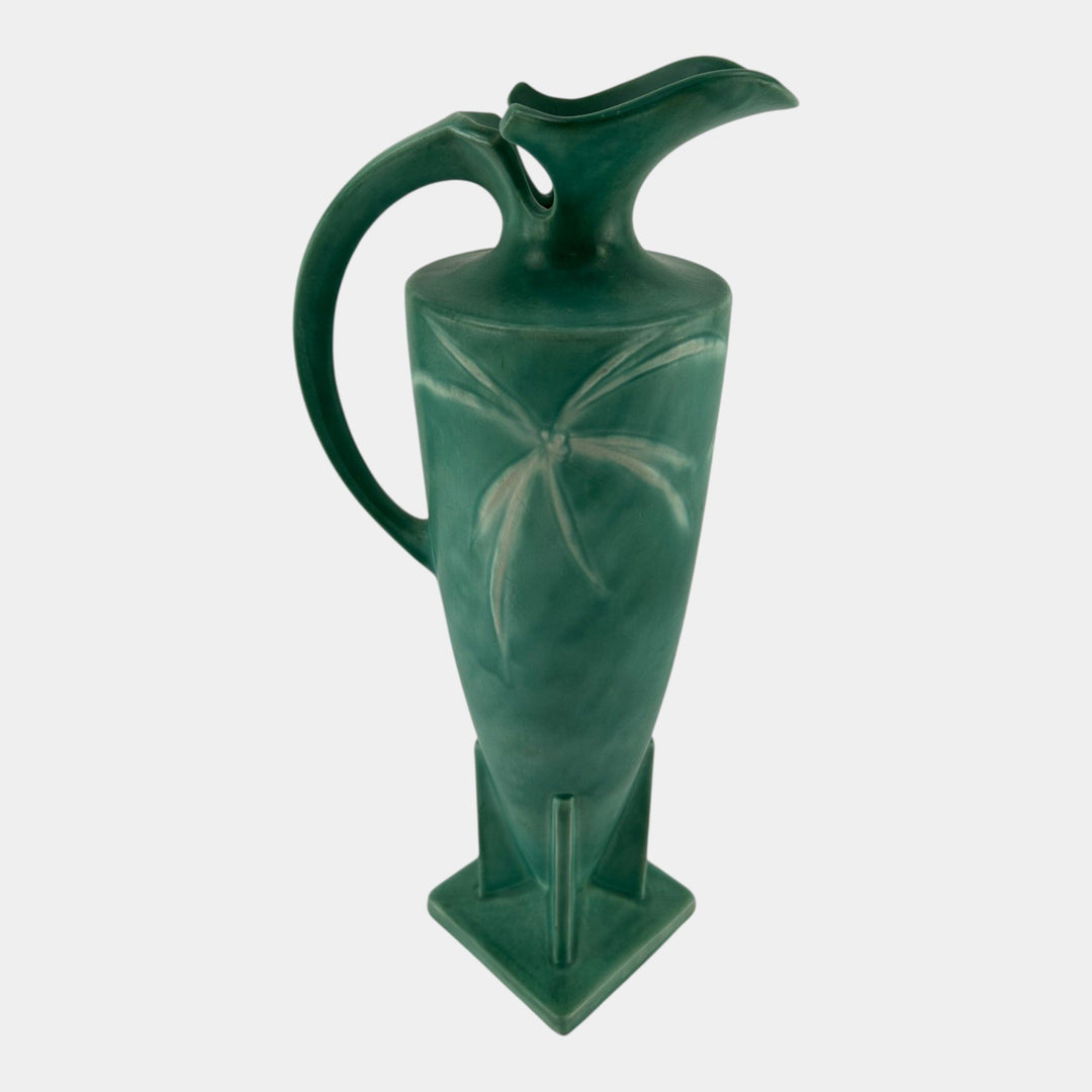 Roseville Dawn Green 1937 Vintage Art Deco Pottery Ceramic Handled Ewer 834-16 - Just Art Pottery
