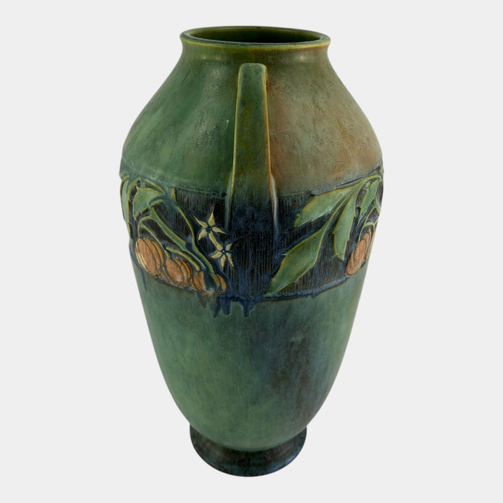 Roseville Baneda Green 1932 Vintage Arts And Crafts Pottery Floor Vase 600-15 - Just Art Pottery