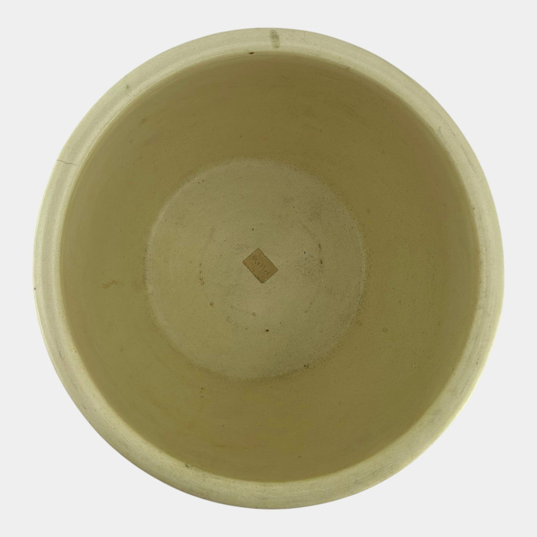 Weller Clinton Ivory 1914 Vintage Art Pottery Floral Large Jardiniere Planter - Just Art Pottery
