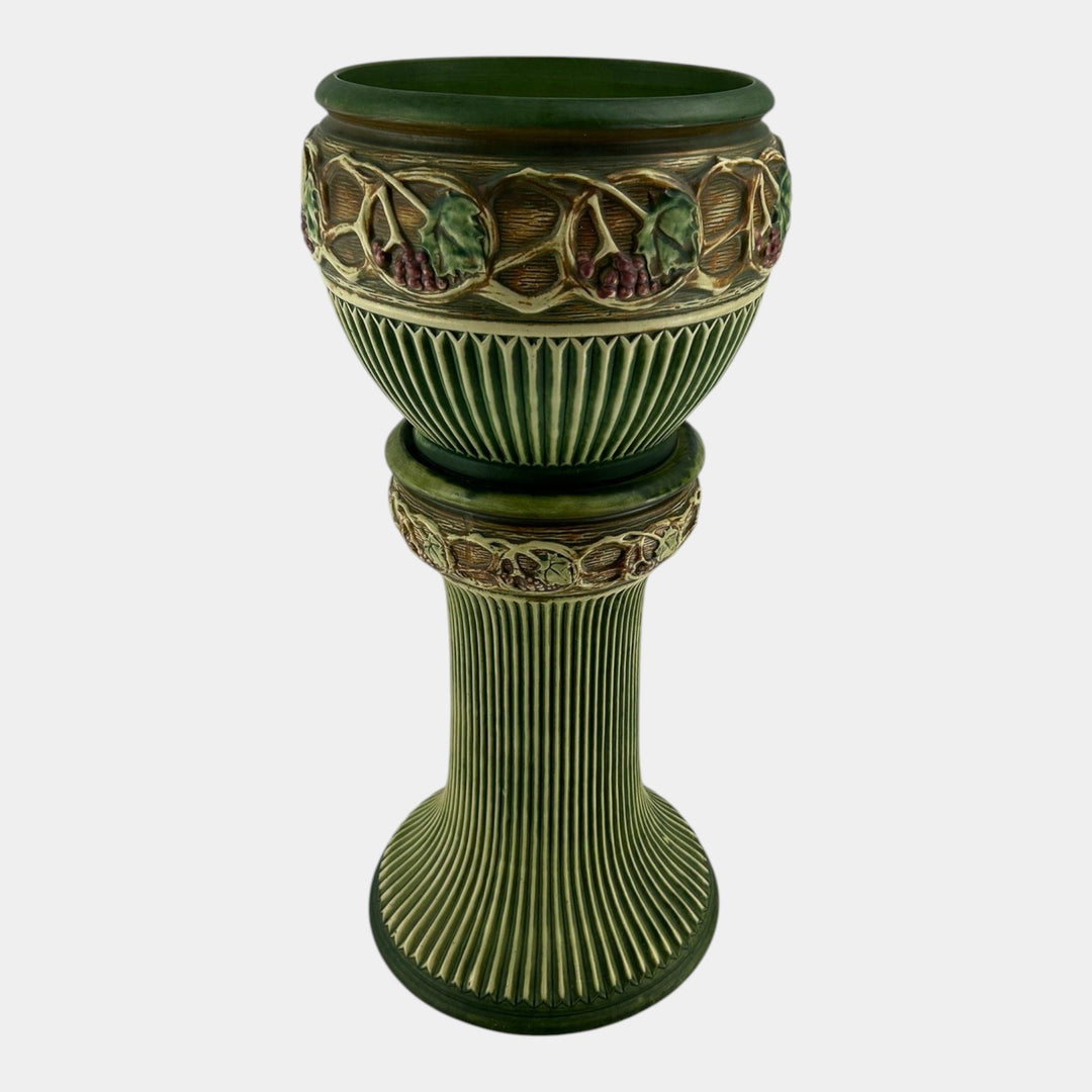 Roseville Normandy 1928 Vintage Art Pottery Ceramic Jardiniere Pedestal 609-10 - Just Art Pottery