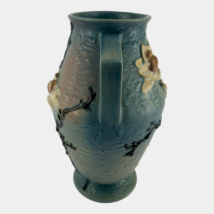 Roseville Magnolia Blue 1943 Vintage Art Pottery Ceramic Floor Vase 97-14 - Just Art Pottery