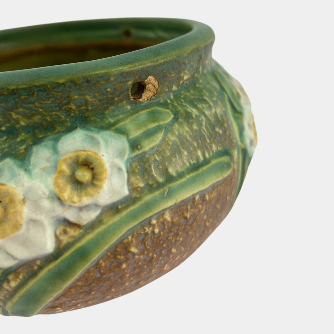 Roseville Jonquil 1931 Vintage Arts And Crafts Pottery Hanging Basket Planter - Just Art Pottery