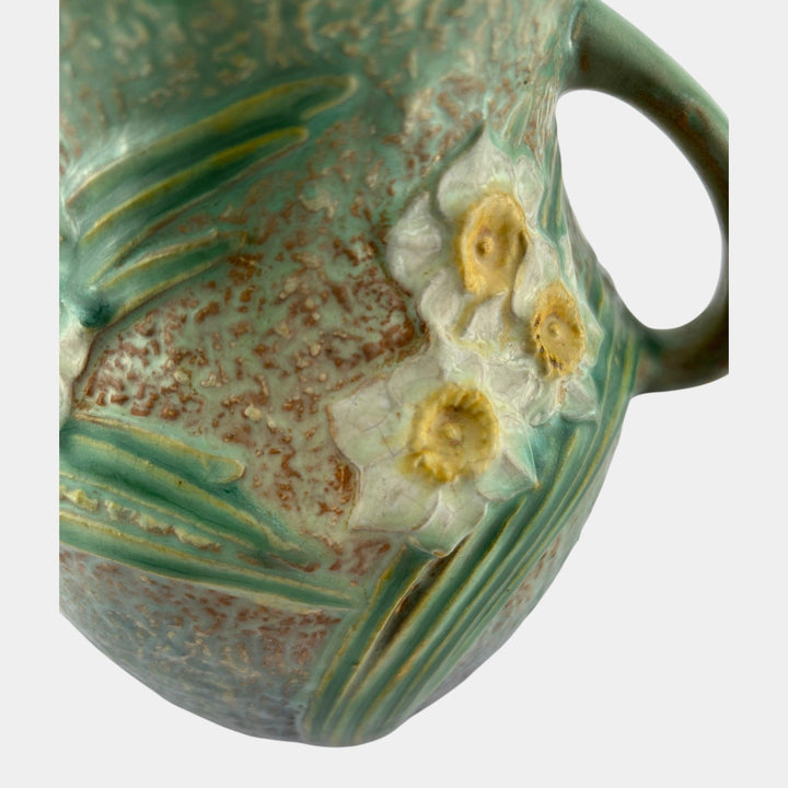 Roseville Jonquil Trial Glaze Green 1931 Arts & Crafts Pottery Vase 529-8 - Just Art Pottery